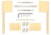 A collection of door hardware components laid out on a white background. Produktbild-Vorschau