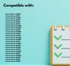 A list of compatible Canon Pixma printer models is displayed on a light blue background, next to a stylized checklist with green checkmarks. Produktbild-Vorschau