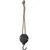 LS-LebenStil Loft Flaschenzug Rund 56cm Kordel Deckenhaken Produktbild-Vorschau 2
