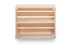 A wooden crate with two shelves, presented against a white background. Produktbild-Vorschau