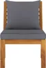 vidaXL Modular-Mittelsofa mit Dunkelgrauen Kissen Akazie Produktbild-Vorschau 2