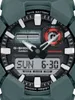 A close-up view of a G-Shock watch face, showing the digital and analog time displays, along with various function indicators. Produktbild-Vorschau