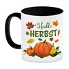 Hallo Herbst Kaffeebecher Schwarz mit hübschen Kürbissen Produktbild-Vorschau 2