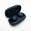 A pair of black wireless earbuds in an open black charging case, set against a white background. Produktbild-Vorschau