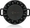A black cast iron poffertjes pan with 19 indentations and two handles, shown from a top-down perspective on a white background. Anteprima dell’immagine prodotto