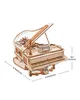 A 3D wooden model of a grand piano with dimensions indicated. Podgląd zdjęcia produktu