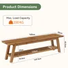 Eingangsbank aus Massivholz mit Schuhablage, 160 cm lange Produktbild-Vorschau 2