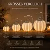 Edler LED Porzellan Kürbis Weiß Silber Klein Herbstdeko Produktbild-Vorschau 4