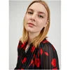 Orsay Rot-Schwarze Damenbluse mit Blumenmuster Produktbild-Vorschau 3