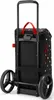 The back view of a black rolling shopping trolley with colorful polka dots. Produktbild-Vorschau