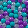 KiddyMoon plastikowe piłeczki 7cm turkus-fiolet-transparent Podgląd zdjęcia produktu 2