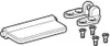 A product image showing a set of hinges and screws on a white background. Produktbild-Vorschau