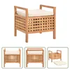 The Living Store Sitzbank mit Stauraum 49×48×49 cm Walnuss Produktbild-Vorschau 9