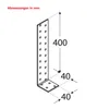 A technical drawing of an L-shaped metal bracket with dimensions indicated. Produktbild-Vorschau