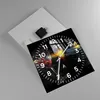 Wanduhr - Quadrat - Glasuhr - Waffe Kugel Glas Rebe - Produktbild-Vorschau 2