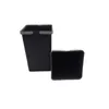 Two black trash bins are shown against a white background. One bin is upright and in the foreground, while the other is placed behind and to the left, also upright. Voir les images du produit