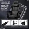 A black gaming chair is shown with marketing text and feature callouts. Voir les images du produit