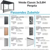 Weide Classic | Pergola Aluminium freistehend | 3 x 3,6 M | Produktbild-Vorschau 8