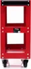 A red tool cart with black wheels and a black handle on top, shown from the front. Produktbild-Vorschau