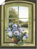 ARTland Poster Hortensien am Fenster Größe: 90x120 cm Produktbild-Vorschau 1
