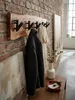 Wandgarderobe, Akazien-Massivholz & Metall, Naturkante. Produktbild-Vorschau 2