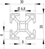 Länge 1560mm - Aluminiumprofil schwarz 30x30L B-Typ Nut 8 Produktbild-Vorschau 2