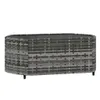 vidaXL 3-tlg. Garten-Lounge-Set mit Kissen Grau Poly Rattan Produktbild-Vorschau 7