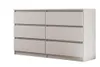 A modern dresser with six drawers against a white background. Produktbild-Vorschau