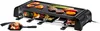 A raclette grill with food on the grill and in the lower compartments. Produktbild-Vorschau
