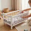 ŁÓŻECZKO DREWNIANE BIAŁE dla lalek + materac + pościel w Podgląd zdjęcia produktu 5