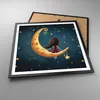 Gerahmtes Poster - Schwarzer Rahmen - Kinder Mädchen Mond - Produktbild-Vorschau 3