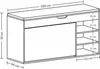 A diagram of a shoe cabinet with dimensions indicated. Produktbild-Vorschau