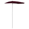 vidaXL Demi-parasol avec mât 180x90 cm rouge bordeaux Voir les images du produit 1