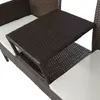 vidaXL Gartensofa 2-Sitzer mit Teetisch Poly Rattan Braun - Produktbild-Vorschau 8