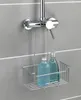 A chrome shower caddy with two bottles of liquid hanging from a shower faucet. Anteprima dell’immagine prodotto