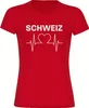 multifanshop Damen T-Shirt - Schweiz - Herzschlag, rot, Produktbild-Vorschau 1
