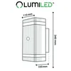 LUMILED lampada da parete per esterni con rilevatore di Anteprima dell’immagine prodotto 8