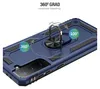 A blue phone case with a ring holder is shown from a diagonal angle. Produktbild-Vorschau