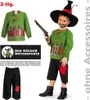 A child dressed as a robber, with a separate image of the costume top and pants. Produktbild-Vorschau