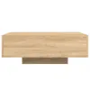 A front view of a light brown wooden coffee table with a darker brown base, set against a white background. Produktbild-Vorschau