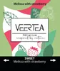 Product packaging for tea with illustrations of melissa and strawberries. Produktbild-Vorschau