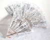 021 Fächer spanisch weiß Blume Rose pvc Flamenco wie 041 Produktbild-Vorschau 3