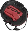Close-up view of the interior of a black and red CCM hockey helmet. Náhľad obrázku produktu