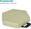 A hexagonal cushion with dimensions indicated by dashed lines and text labels. Produktbild-Vorschau
