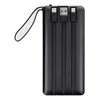A black power bank with integrated charging cables is shown against a white background. Anteprima dell’immagine prodotto