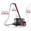 A vacuum cleaner with measurement labels indicating its dimensions. Náhled obrázku produktu
