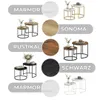 Fortena Couchtisch 2er Set Rund Schwarz Eiche Optik Produktbild-Vorschau 7