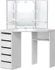 ML-Design toaletný stolík biely, toaletný stolík s LED Náhľad obrázku produktu 6