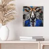 DEQOART Hybrid Leinwand Bild 30x30 cm 'Ziege im Anzug' Produktbild-Vorschau 4