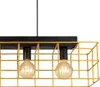 Hängeleuchte, goldfarben, Käfig aus Metallgitter, Holz, H Produktbild-Vorschau 5